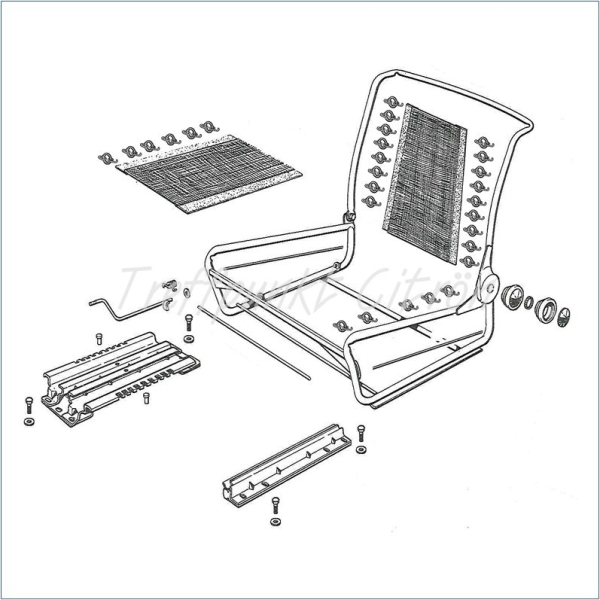 Sitzgummi (einzeln) mit Haken, 2CV / ...